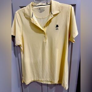 Peter Millar women’s yellow polo short sleeve shirt sz large Golf tennis…